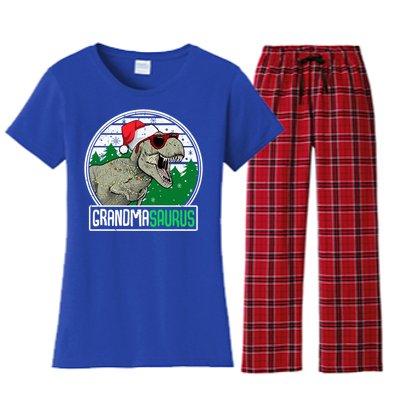 Grandmasaurus Grandma Dinosaur Trex Family Christmas Cool Gift Women's Flannel Pajama Set