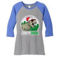 Grandmasaurus Grandma Dinosaur Trex Family Christmas Cool Gift Women's Tri-Blend 3/4-Sleeve Raglan Shirt