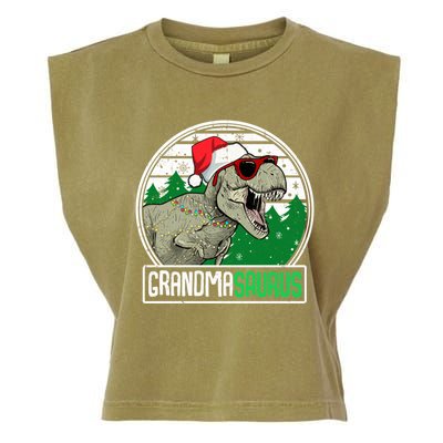 Grandmasaurus Grandma Dinosaur Trex Family Christmas Cool Gift Garment-Dyed Women's Muscle Tee