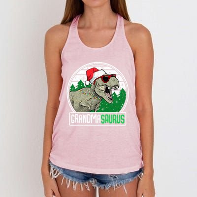 Grandmasaurus Grandma Dinosaur Trex Family Christmas Cool Gift Women's Knotted Racerback Tank