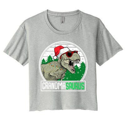 Grandmasaurus Grandma Dinosaur Trex Family Christmas Cool Gift Women's Crop Top Tee