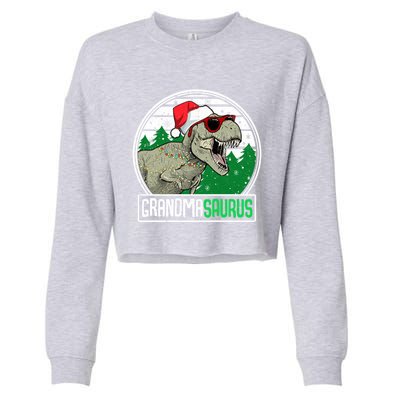 Grandmasaurus Grandma Dinosaur Trex Family Christmas Cool Gift Cropped Pullover Crew