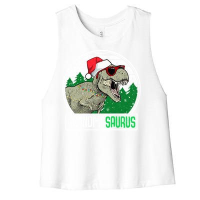 Grandmasaurus Grandma Dinosaur Trex Family Christmas Cool Gift Women's Racerback Cropped Tank