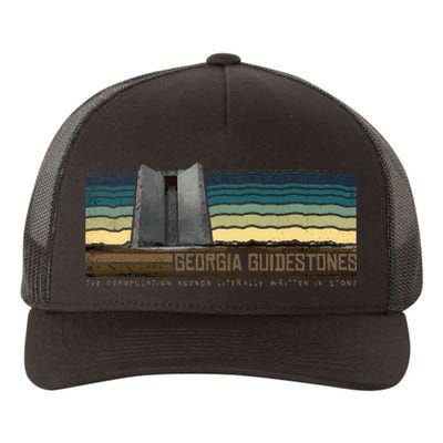 Georgia Guidestones  Depopulation Written In Stone Retro Yupoong Adult 5-Panel Trucker Hat