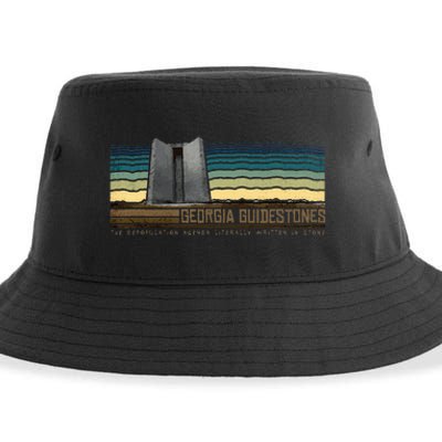 Georgia Guidestones  Depopulation Written In Stone Retro Sustainable Bucket Hat