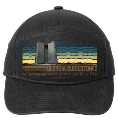 Georgia Guidestones  Depopulation Written In Stone Retro 7-Panel Snapback Hat