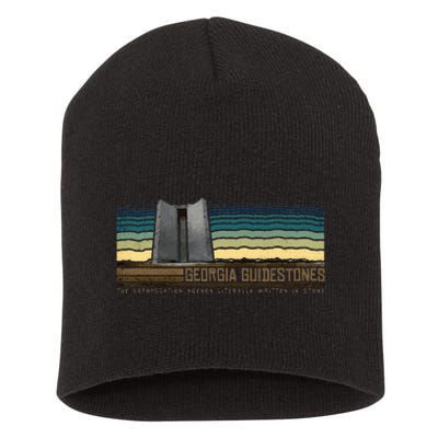 Georgia Guidestones  Depopulation Written In Stone Retro Short Acrylic Beanie