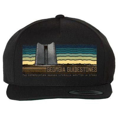 Georgia Guidestones  Depopulation Written In Stone Retro Wool Snapback Cap