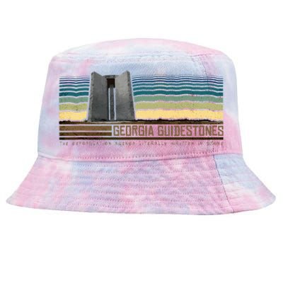 Georgia Guidestones  Depopulation Written In Stone Retro Tie-Dyed Bucket Hat