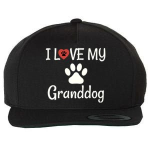 Granddog Gift Dog Grandma Grandpa I Love My Granddog Wool Snapback Cap