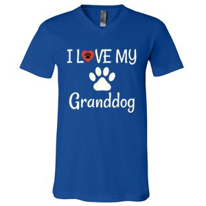 Granddog Gift Dog Grandma Grandpa I Love My Granddog V-Neck T-Shirt