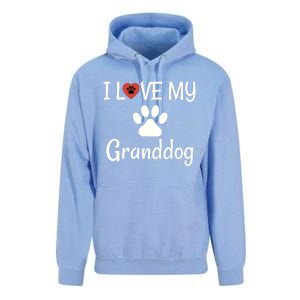 Granddog Gift Dog Grandma Grandpa I Love My Granddog Unisex Surf Hoodie