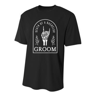 Gothic Groom Death Of A Bachelor Wedding Bachelor Party Youth Performance Sprint T-Shirt