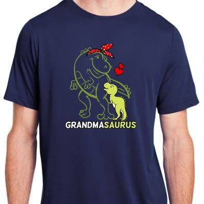 Grandmasaurus Grandma Dinosaur Baby Mother's Day Adult ChromaSoft Performance T-Shirt