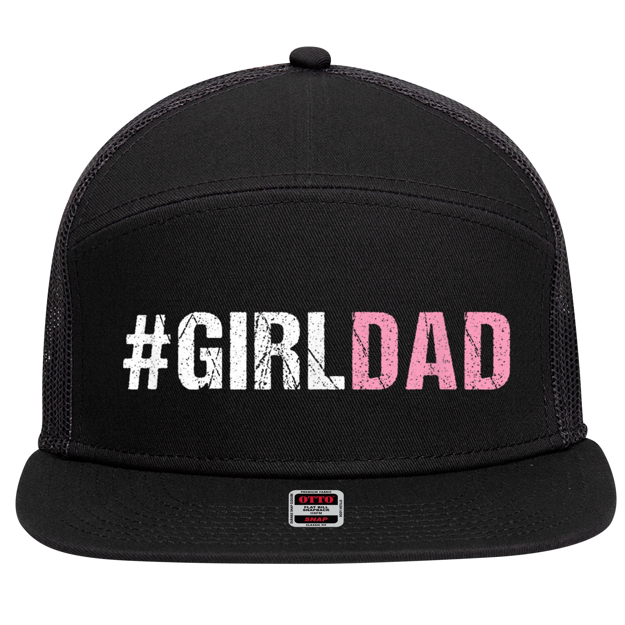 #Girldad Girl Dad 7 Panel Mesh Trucker Snapback Hat