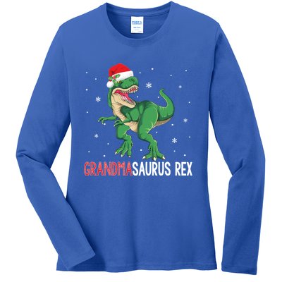 Grandmasaurus Grandma Dinosaur Christmas Funny Xmas Gift Ladies Long Sleeve Shirt