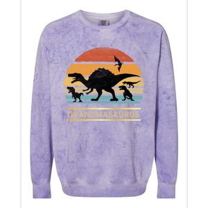 Grandmasaurus Grandma Dinosaur Saurus Christmas Halloween Gift Colorblast Crewneck Sweatshirt