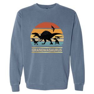 Grandmasaurus Grandma Dinosaur Saurus Christmas Halloween Gift Garment-Dyed Sweatshirt