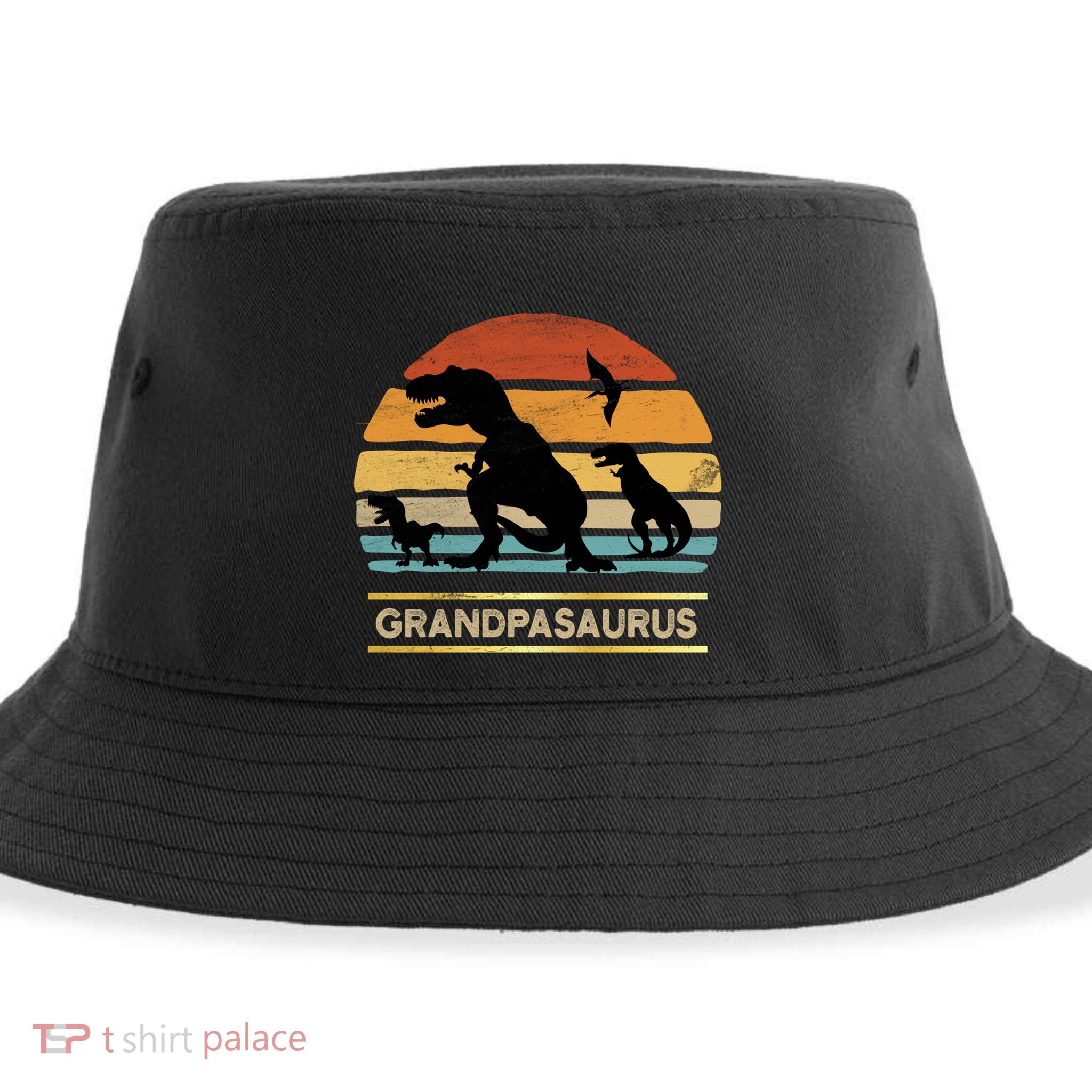 Grandpasaurus Grandpa Dinosaur Saurus Christmas Halloween Gift Sustainable Bucket Hat