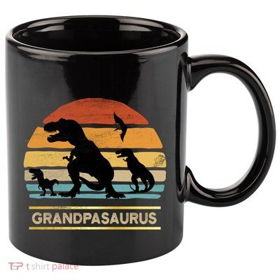 Grandpasaurus Grandpa Dinosaur Saurus Christmas Halloween Gift 11oz C Handle Ceramic Mug