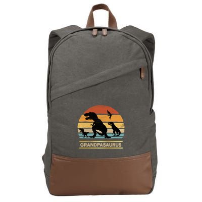 Grandpasaurus Grandpa Dinosaur Saurus Christmas Halloween Gift Cotton Canvas Backpack
