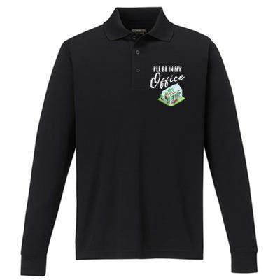 Greenhouse Gardening Design With Humorous Message Performance Long Sleeve Polo