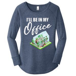 Greenhouse Gardening Design With Humorous Message Women's Perfect Tri Tunic Long Sleeve Shirt