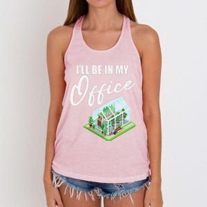 Greenhouse Gardening Design With Humorous Message Women's Knotted Racerback Tank