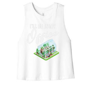 Greenhouse Gardening Design With Humorous Message Women's Racerback Cropped Tank