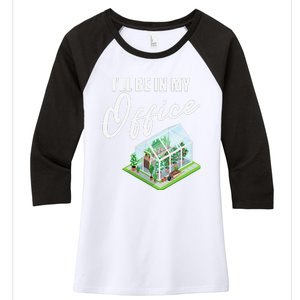 Greenhouse Gardening Design With Humorous Message Women's Tri-Blend 3/4-Sleeve Raglan Shirt