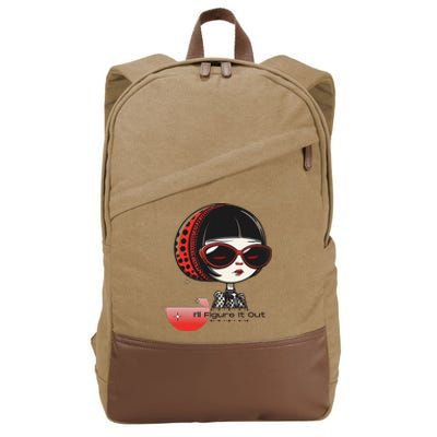 Goth Girl Edgy Muse ILl Figure It Out Cotton Canvas Backpack