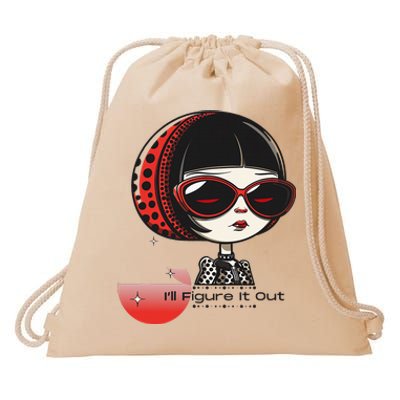 Goth Girl Edgy Muse ILl Figure It Out Drawstring Bag