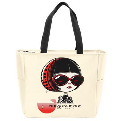 Goth Girl Edgy Muse ILl Figure It Out Zip Tote Bag