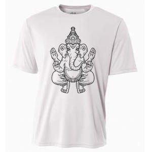 Ganesh God Elephant Indian Animal Yoga Hindu Cooling Performance Crew T-Shirt