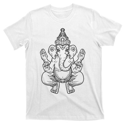 Ganesh God Elephant Indian Animal Yoga Hindu T-Shirt