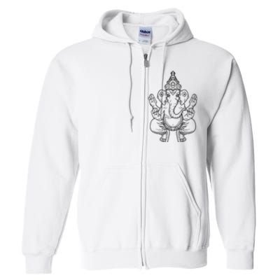 Ganesh God Elephant Indian Animal Yoga Hindu Full Zip Hoodie