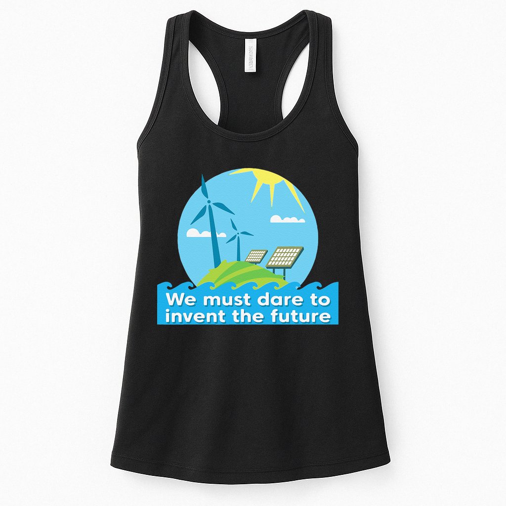 Go Green Earth Day Renewable Energy Sun Solar Wind Power Womens Tank Top