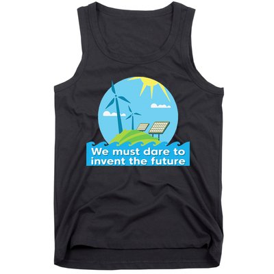 Go Green Earth Day Renewable Energy Sun Solar Wind Power Tank Top