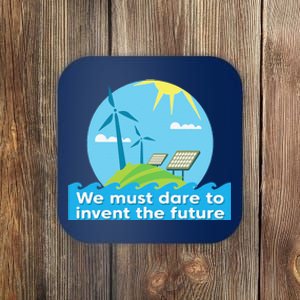 Go Green Earth Day Renewable Energy Sun Solar Wind Power Coaster