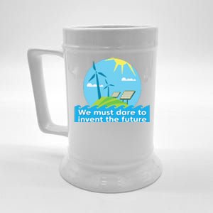 Go Green Earth Day Renewable Energy Sun Solar Wind Power Beer Stein