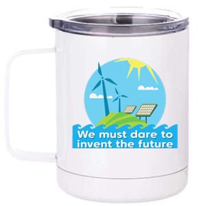 Go Green Earth Day Renewable Energy Sun Solar Wind Power 12 oz Stainless Steel Tumbler Cup