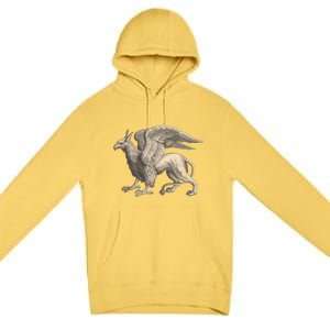 Griffin Gift Eagle Lion Medieval Bird Mythical Creature Gift Premium Pullover Hoodie