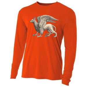 Griffin Gift Eagle Lion Medieval Bird Mythical Creature Gift Cooling Performance Long Sleeve Crew