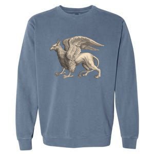 Griffin Gift Eagle Lion Medieval Bird Mythical Creature Gift Garment-Dyed Sweatshirt