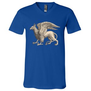 Griffin Gift Eagle Lion Medieval Bird Mythical Creature Gift V-Neck T-Shirt