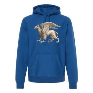 Griffin Gift Eagle Lion Medieval Bird Mythical Creature Gift Premium Hoodie