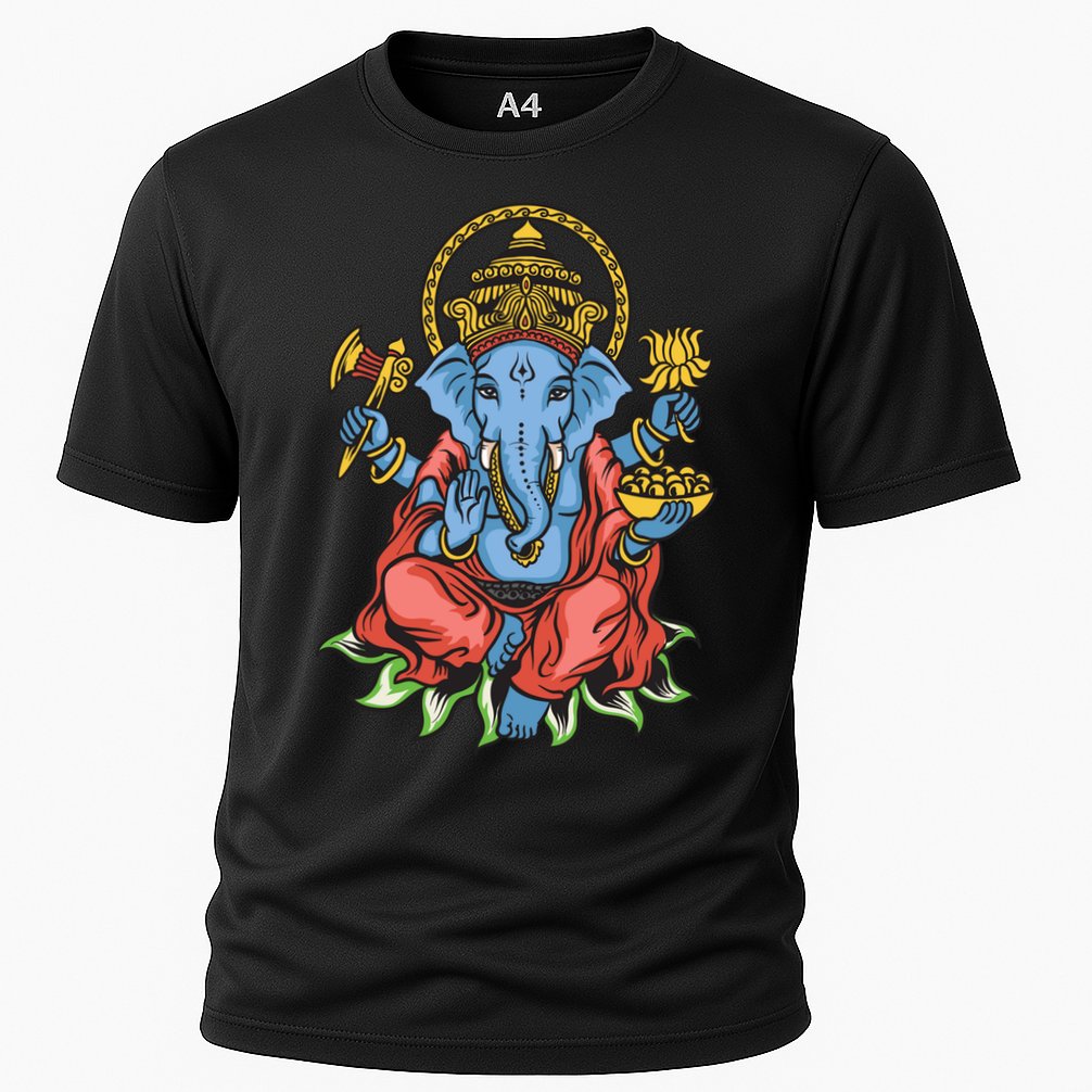 Ganesha God Elephant Gift Spiritual Hindu Yoga Meditation Great Gift Cooling Performance Crew T-Shirt