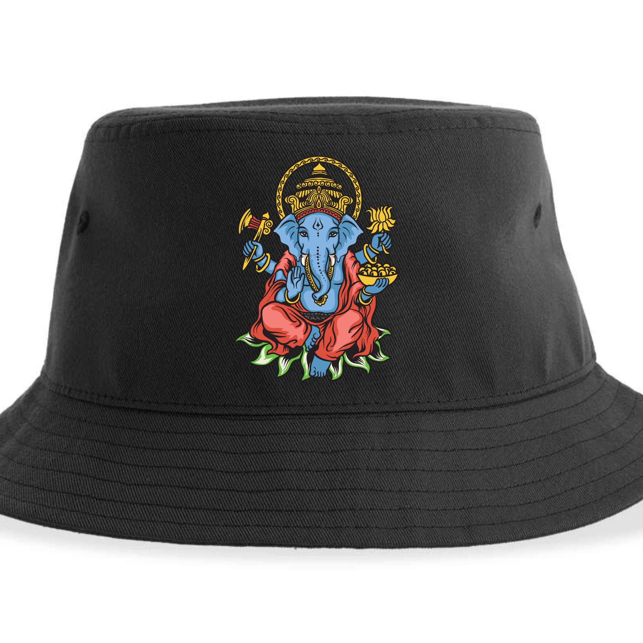 Ganesha God Elephant Gift Spiritual Hindu Yoga Meditation Great Gift Sustainable Bucket Hat