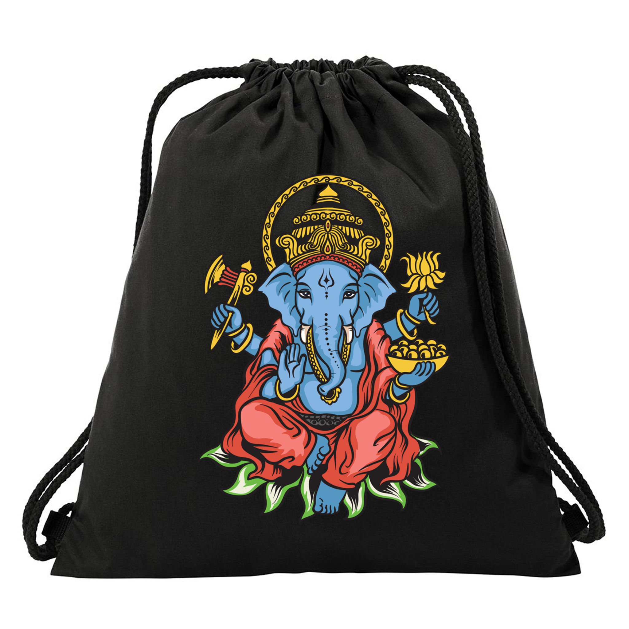 Ganesha God Elephant Gift Spiritual Hindu Yoga Meditation Great Gift Drawstring Bag