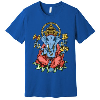 Ganesha God Elephant Gift Spiritual Hindu Yoga Meditation Great Gift Premium T-Shirt